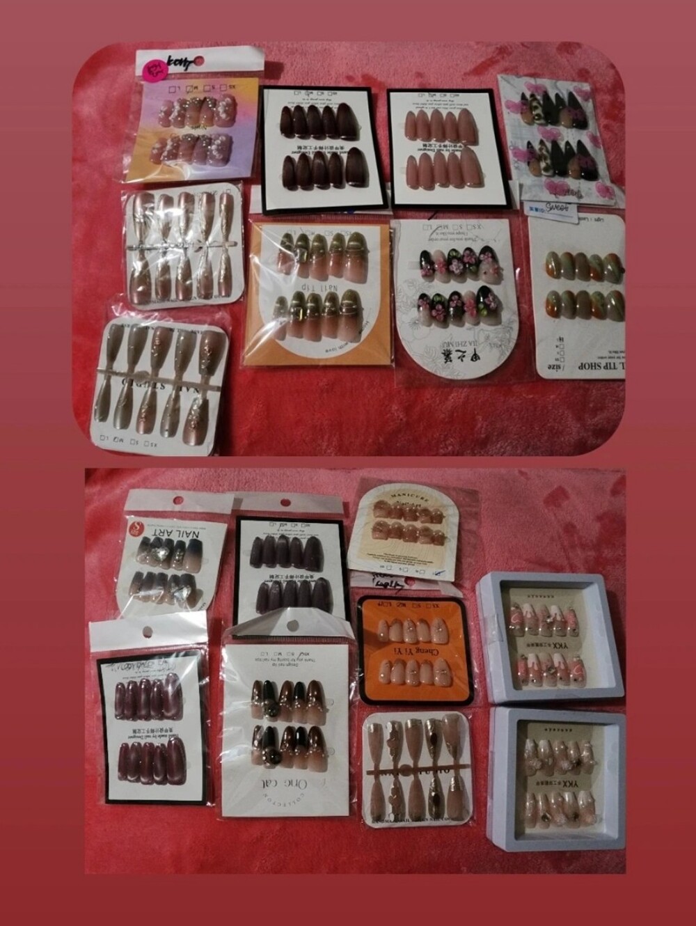 18 Sets Of Size Medium Press On Nails Bundle